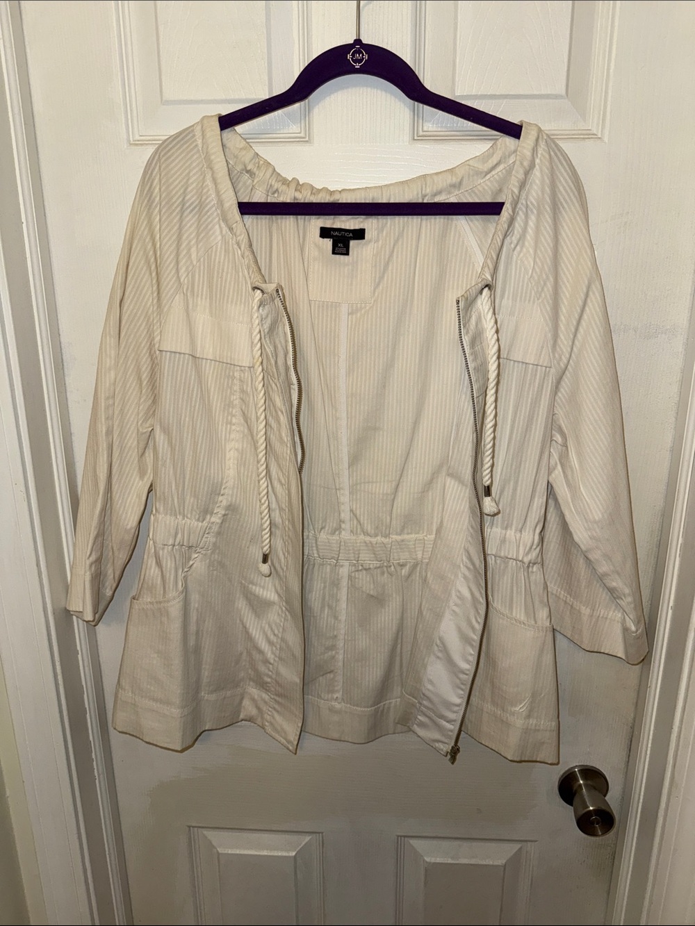 Nautica Women's White Drawstring Utility Jacket